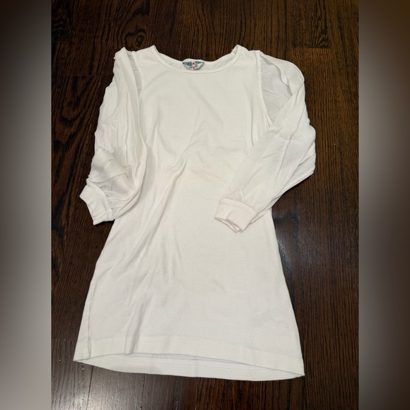 Womans hard tail bubble sleeve white t shirt - Picture 2 of 3